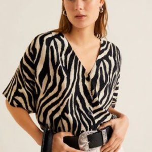 MANGO- Printed Zebra Blouse